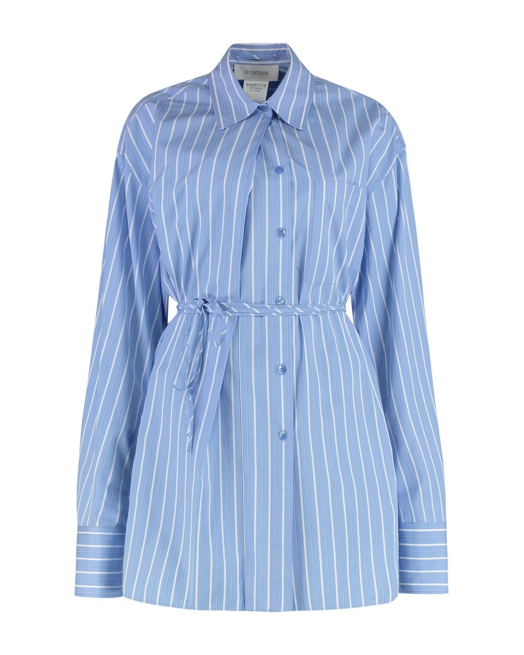 Sportmax Blue Striped Cotton Shirt