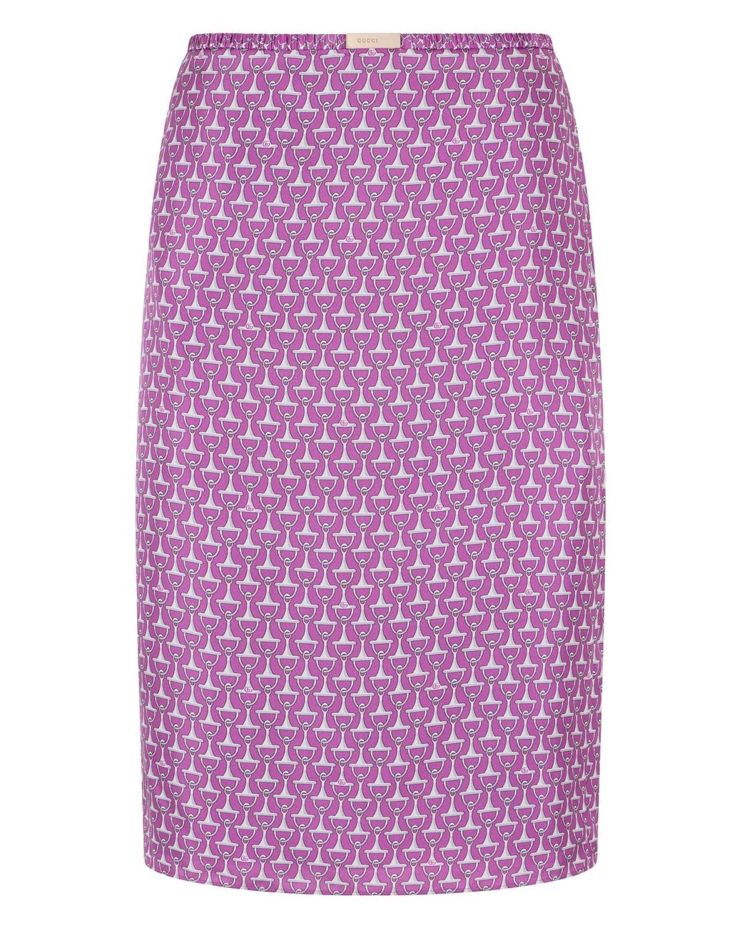 Gucci Purple Fitted Skirt With Elegant Geometric Pattern