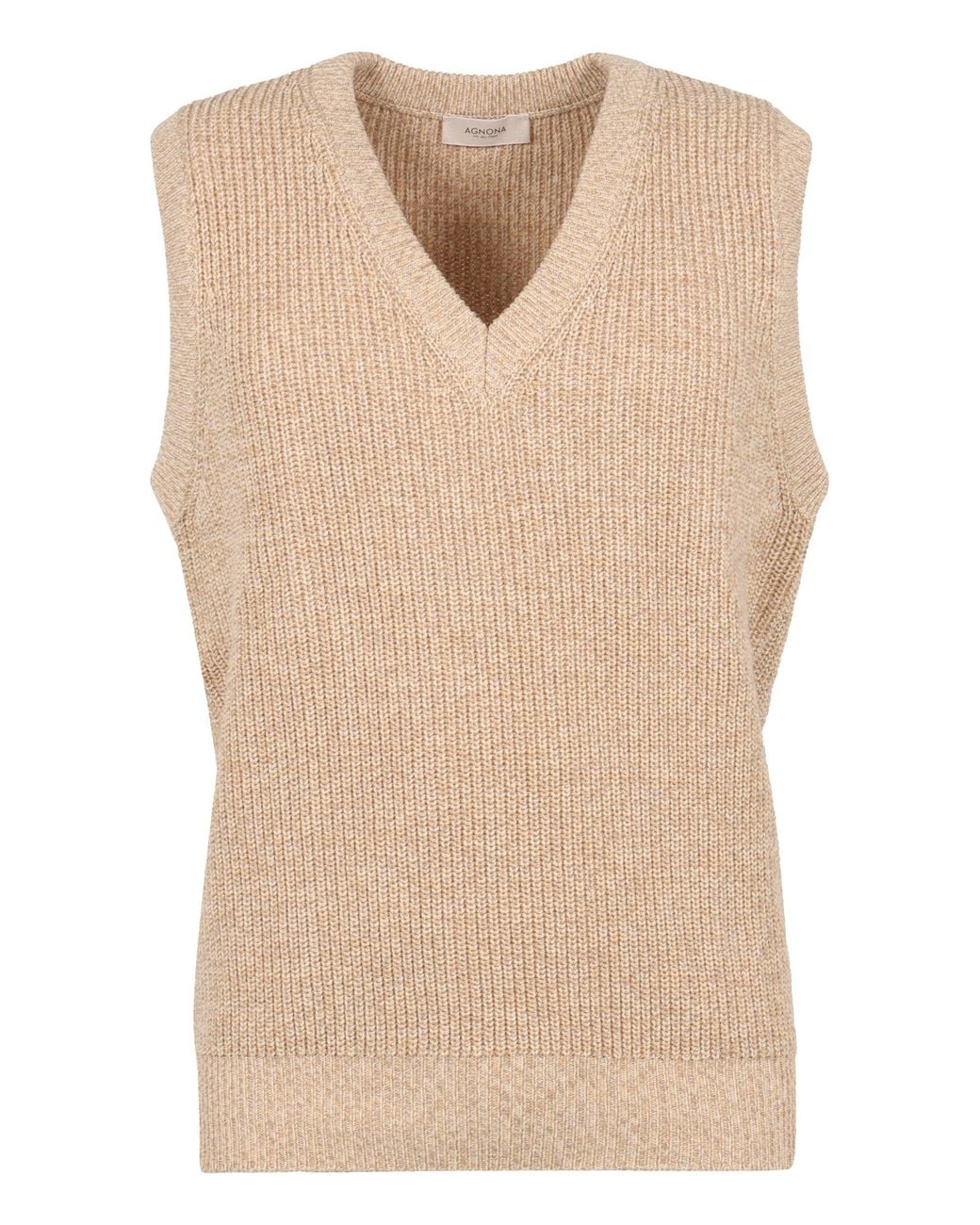 Agnona Natural Knitted Vest for men