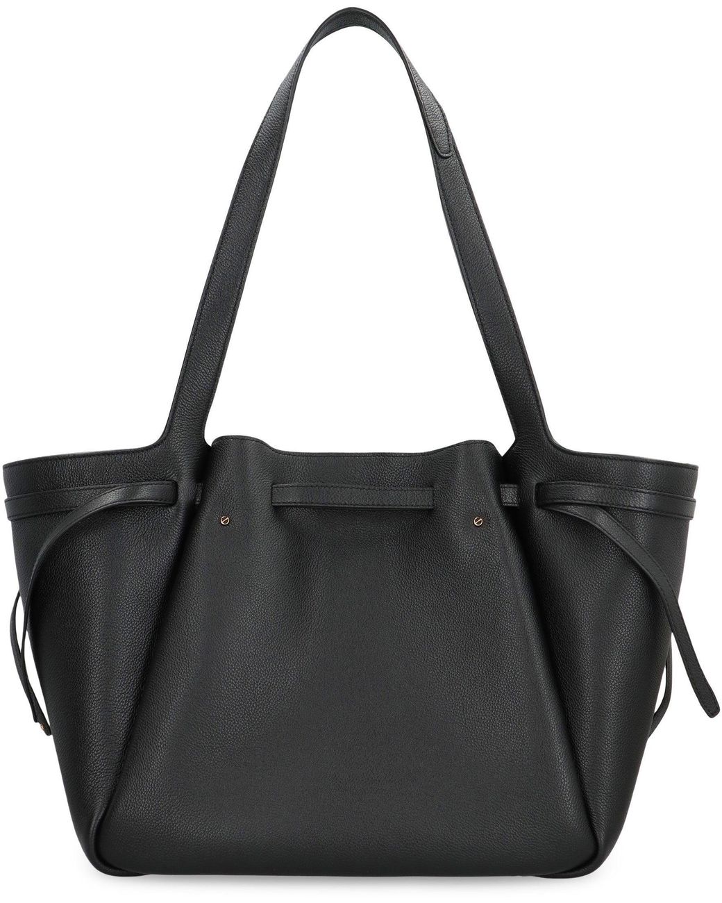 Tory Burch Black Tote Bag Romy Smooth Leather Cow Hide