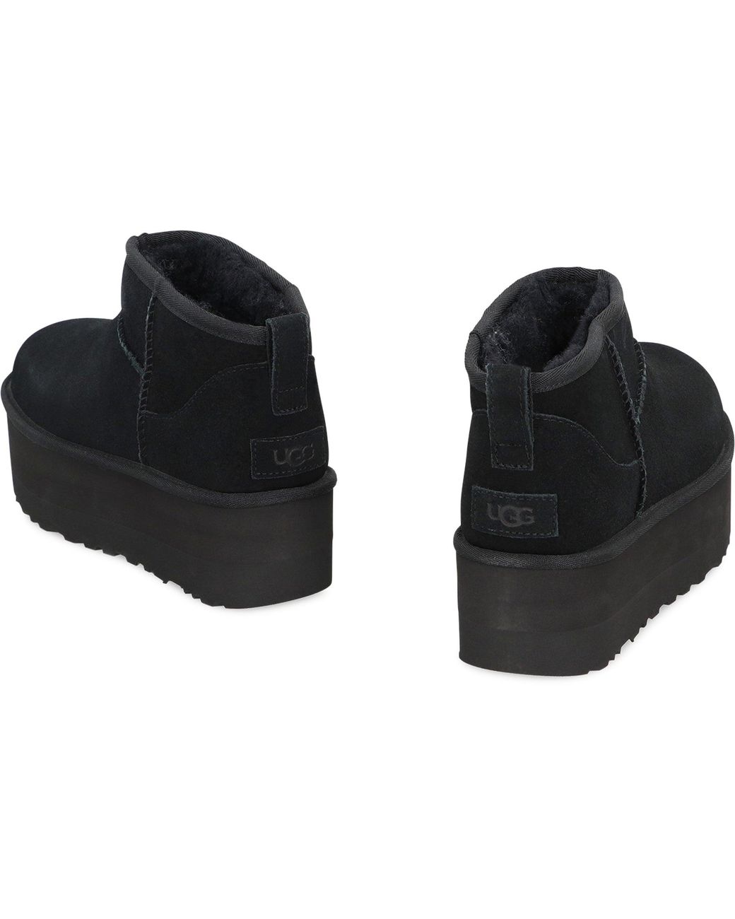 Ugg Black Classic Ultra Mini Boots Ovine Leather