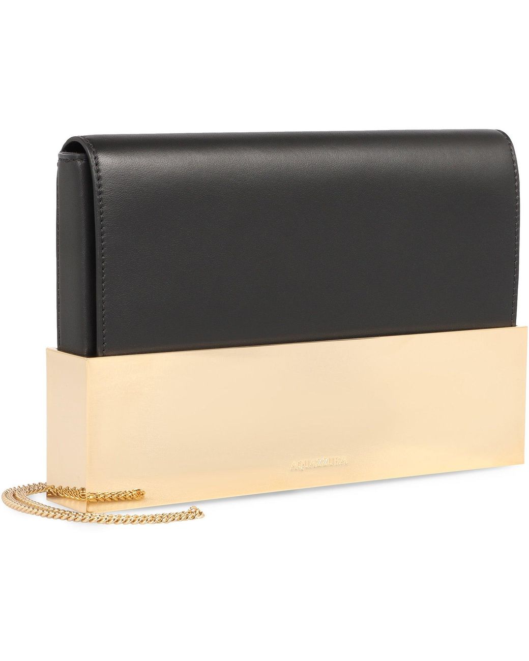 Aquazzura Black Calf Leather Muse Flap Clutch