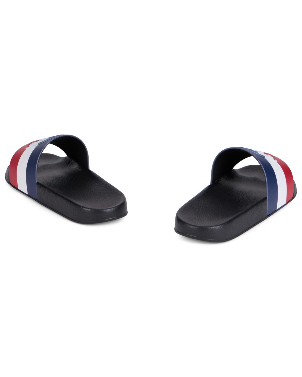 Moncler White Basile Slippers With Stripes for men