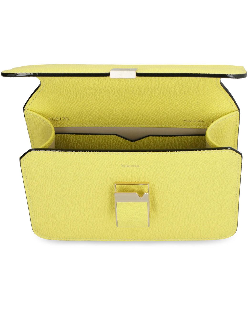 Valextra Yellow Nolo Mini Leather Crossbody Bag