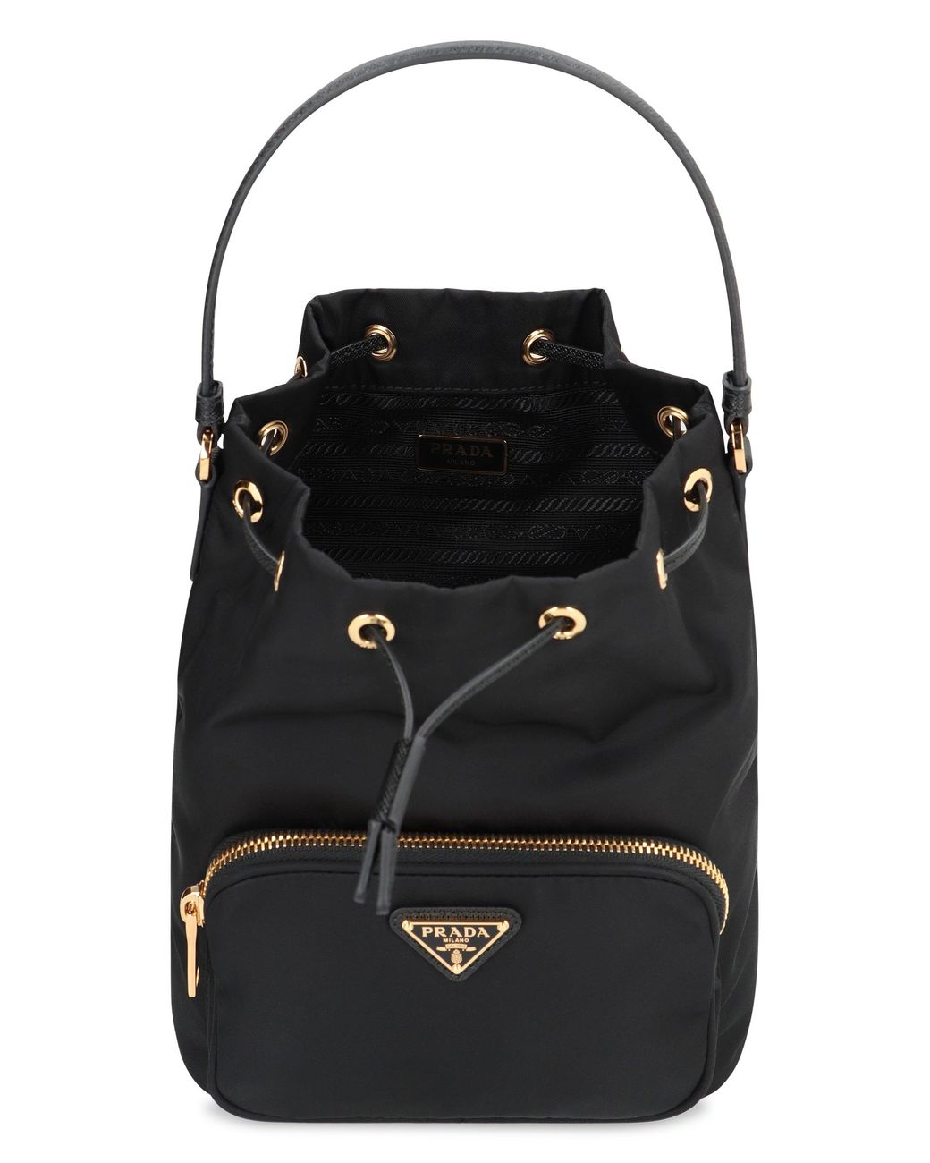 Borsa a secchiello Duet di Prada in Black