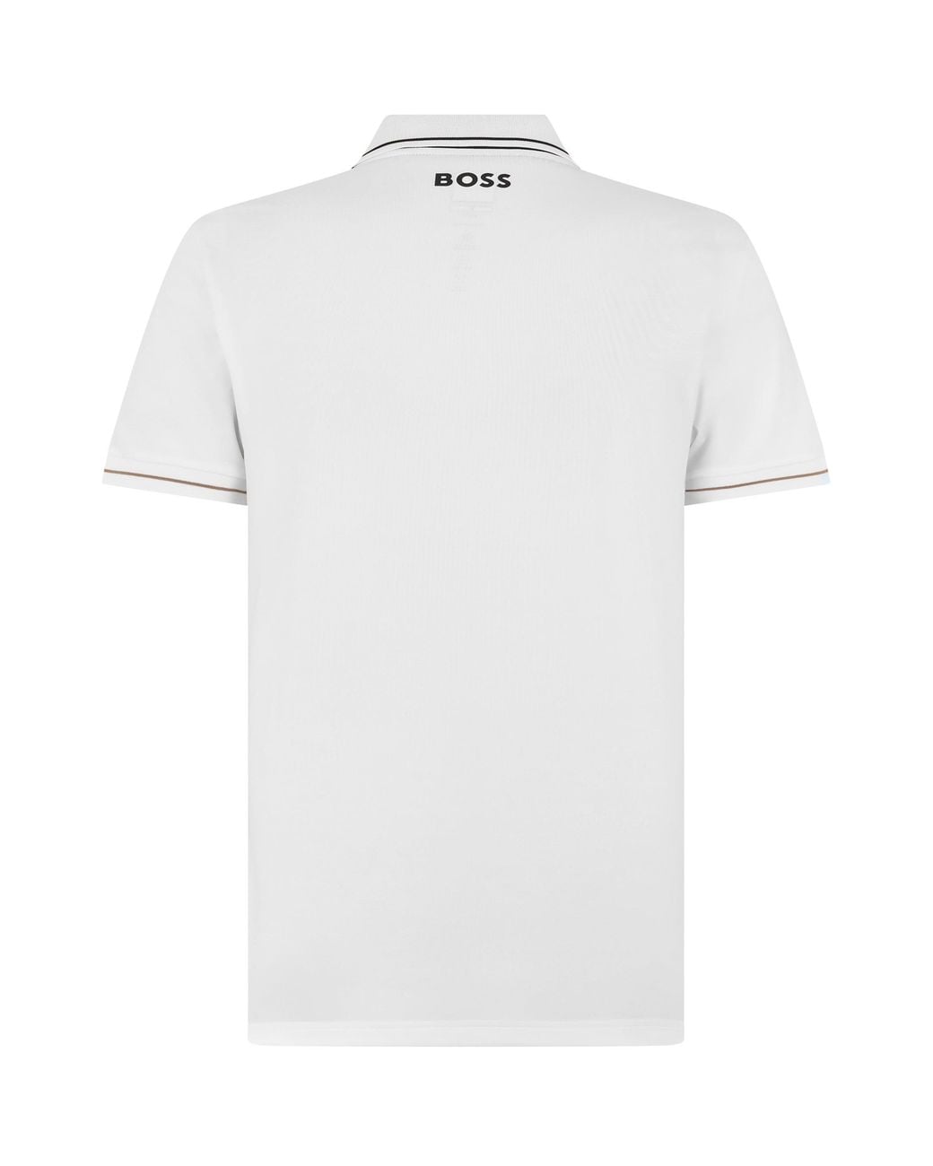 Boss White Piqué Cotton Elasticized Polo for men