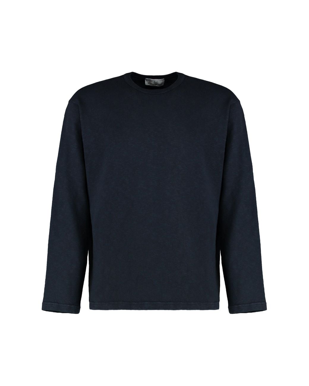 Stone Island Blue Long Sleeve Cotton Jersey T-Shirt T-Shirts for men