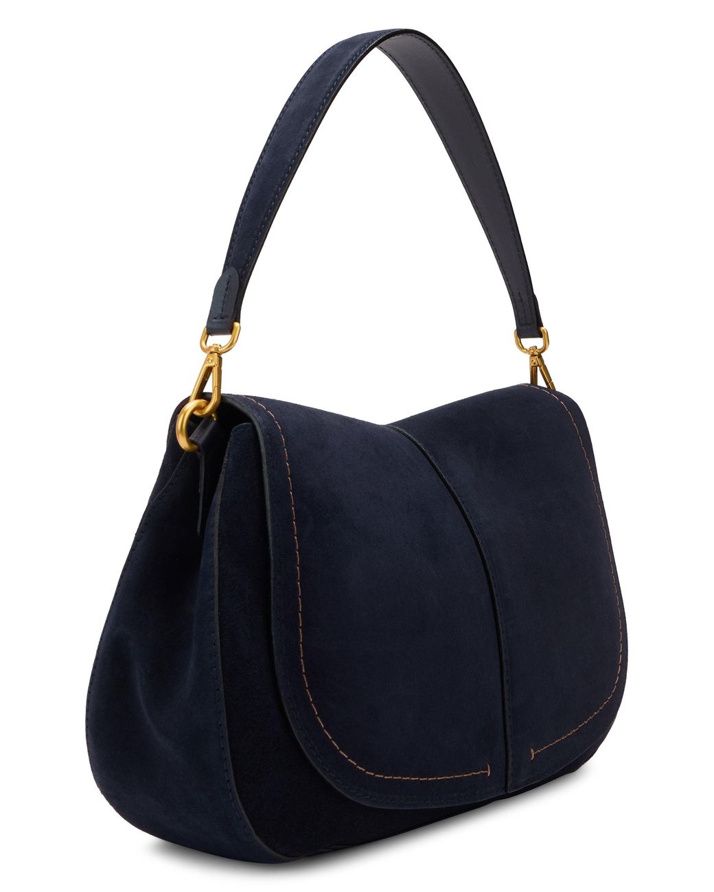 Gianni Chiarini Blue Helena Shoulder Handbag With Slim Handle, Soft Fabric, Wavy Shape