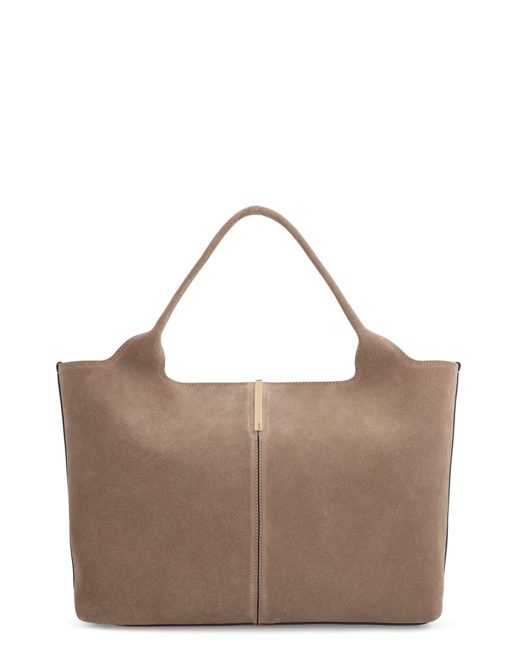 Tod's Brown Shopping Bag Suede Calfskin Tote