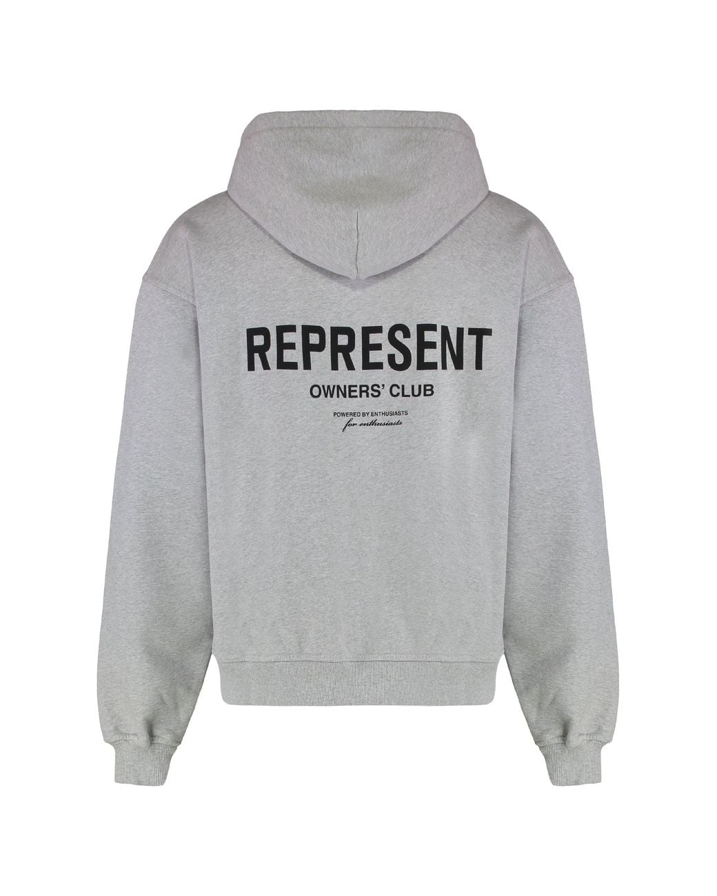 Represent Gray Cotton Full-Zip Hoodie for men