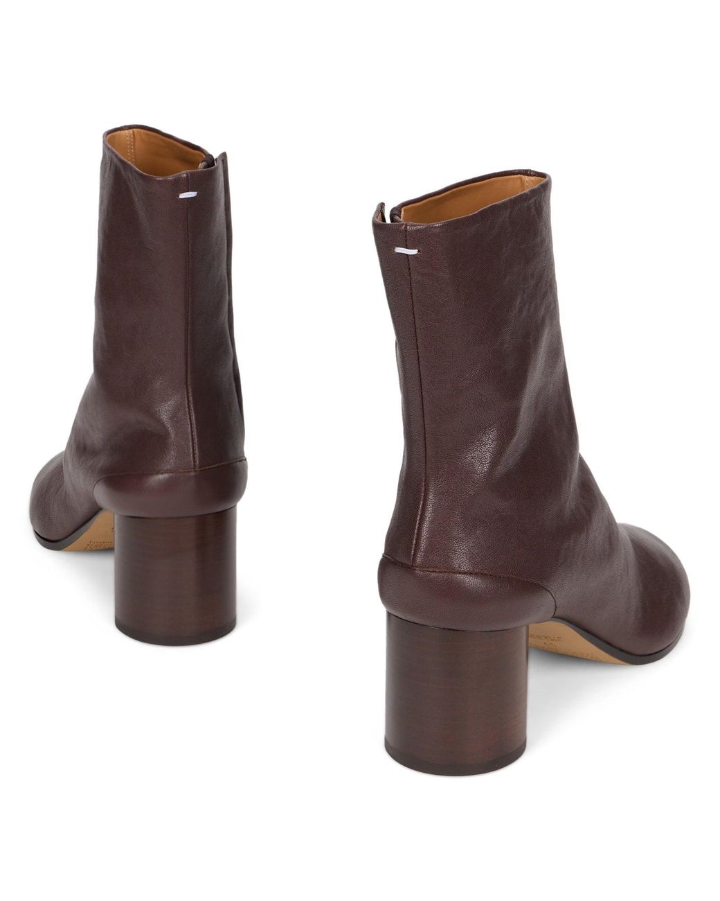 Maison Margiela Brown Tabi Leather Boots Dark Calfskin