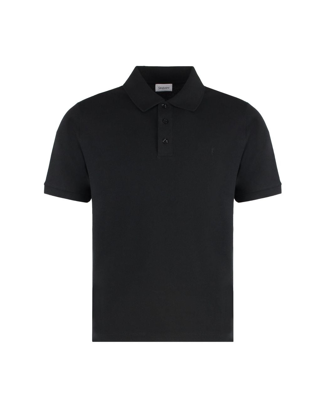 Saint Laurent Black Polo Pique T-Shirt for men