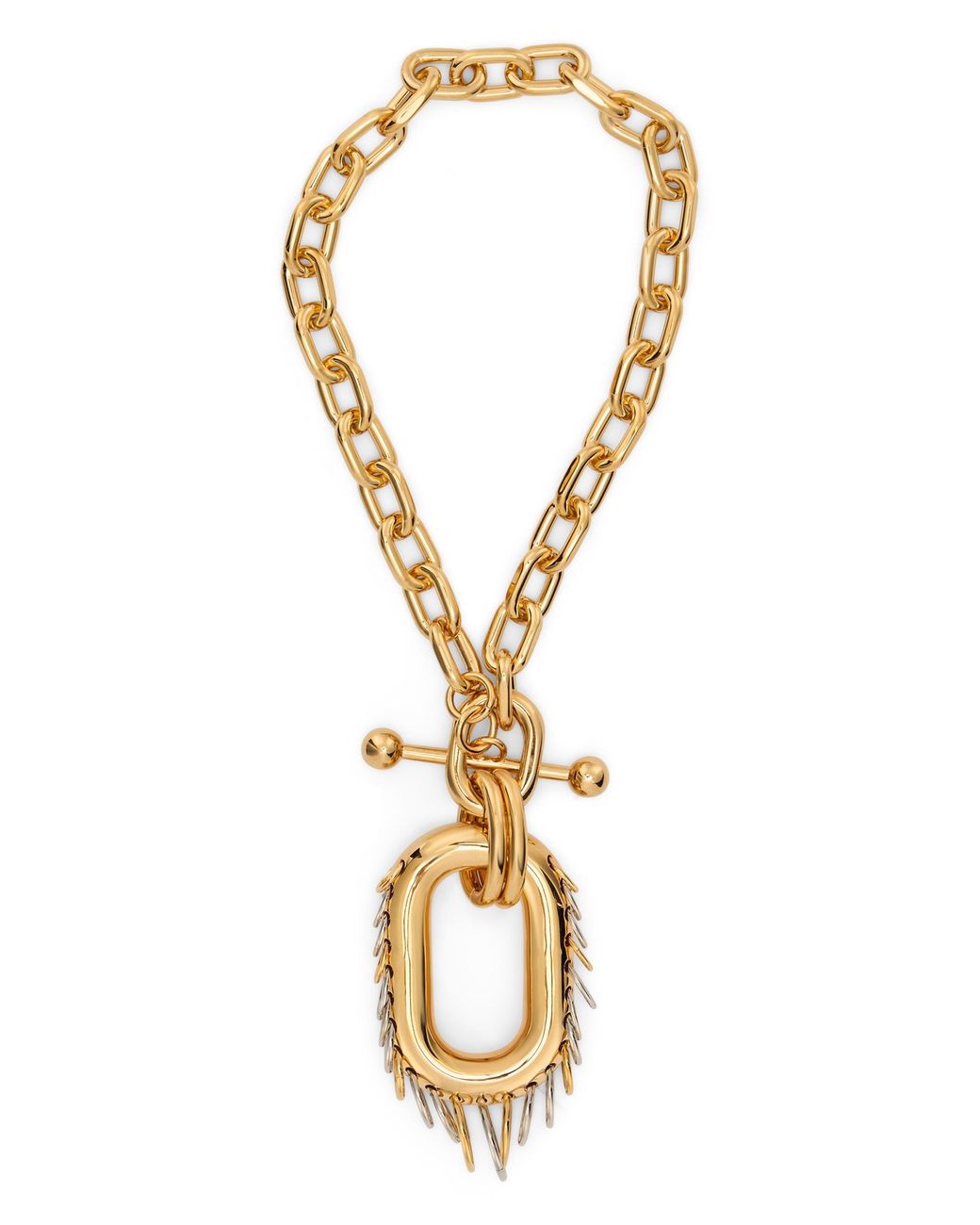 Rabanne Metallic Punk Xl Metal Link Necklace