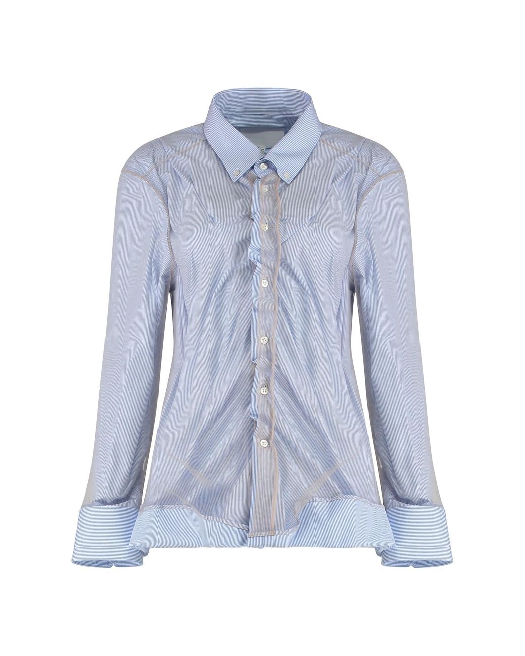 Maison Margiela Blue Striped Cotton Shirt