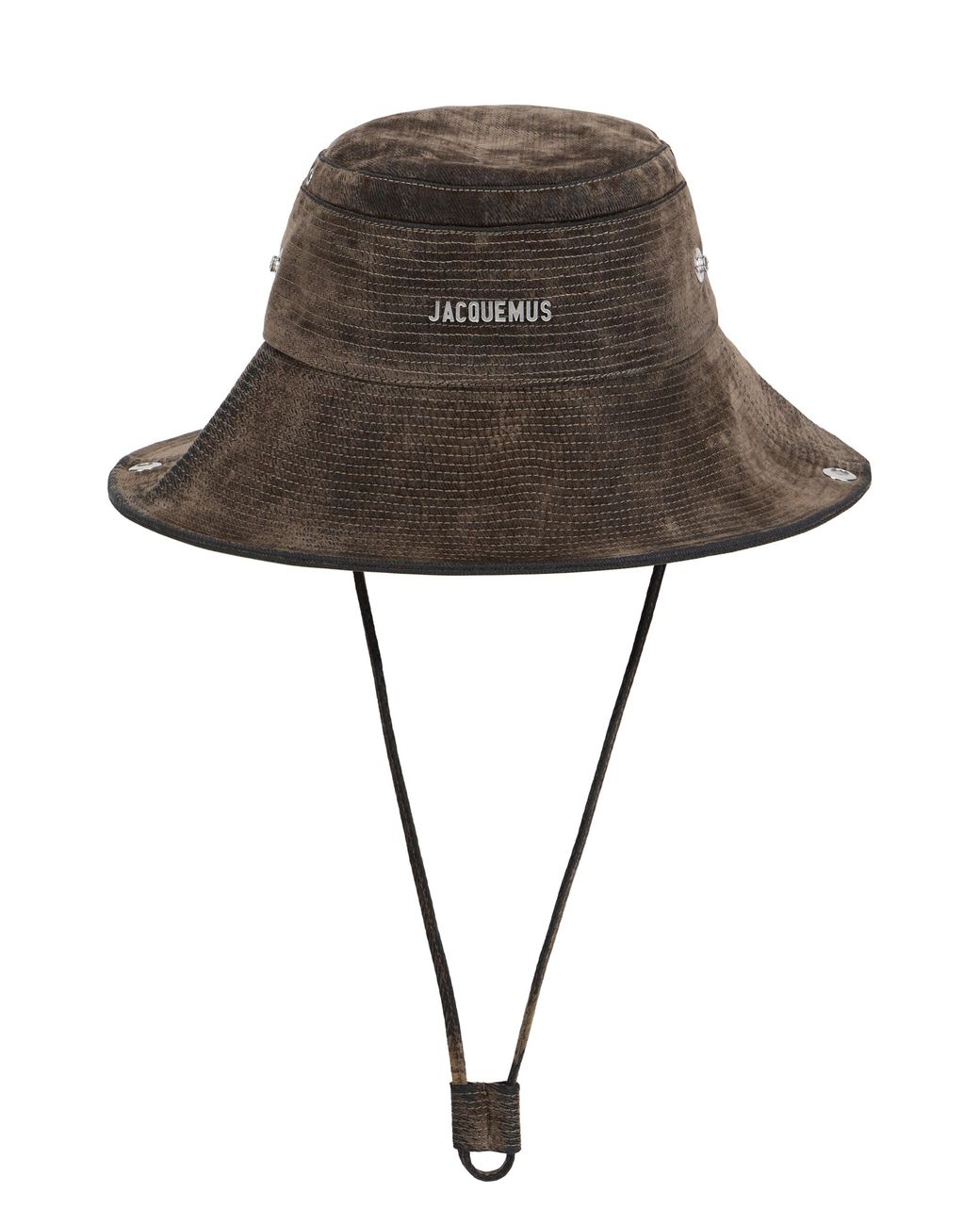 Jacquemus Black Textured Bucket Hat for men
