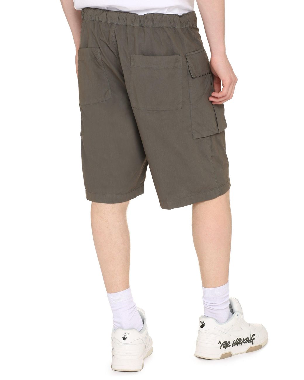 Aspesi Gray Cotton Cargo Bermuda Shorts for men