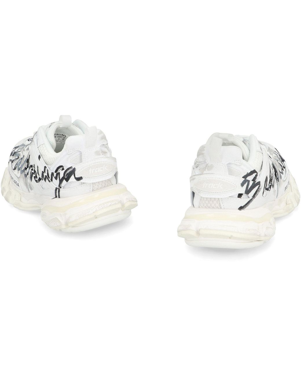 Balenciaga White Track Signature Low-Top Sneakers Polyurethane Trainers