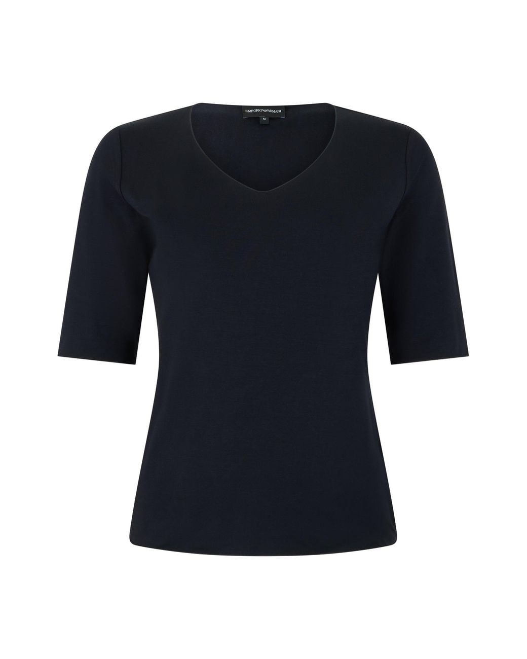 Emporio Armani Black Short Sleeve T-Shirt With V-Neck