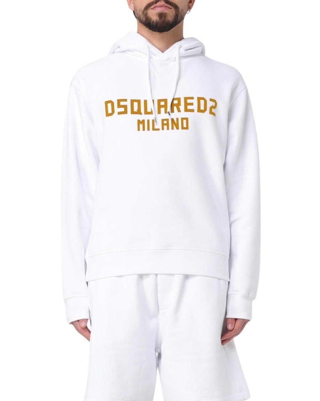 DSquared² White Milano Logo Cool Fit Hoodie for men