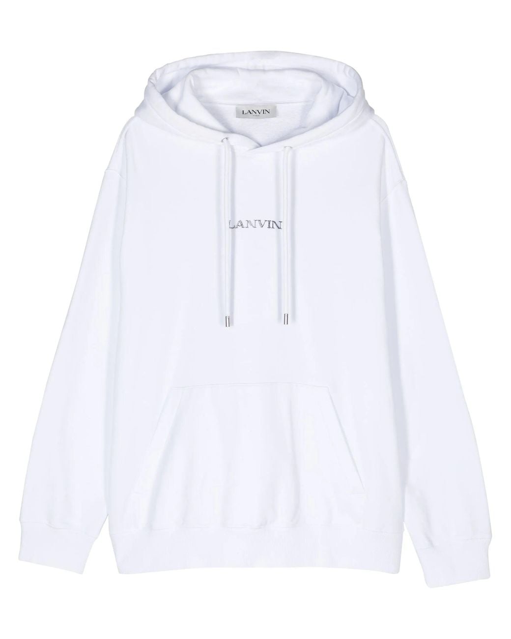 Lanvin White Paris Loose Fit Logo Hoodie for men