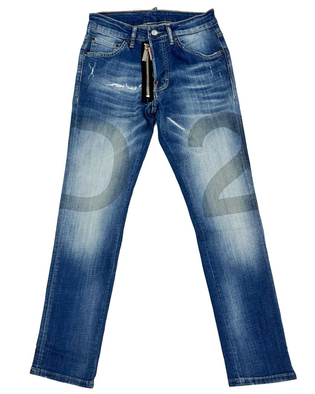 DSquared² Blue Basic Wash Zip Detail Jeans for men