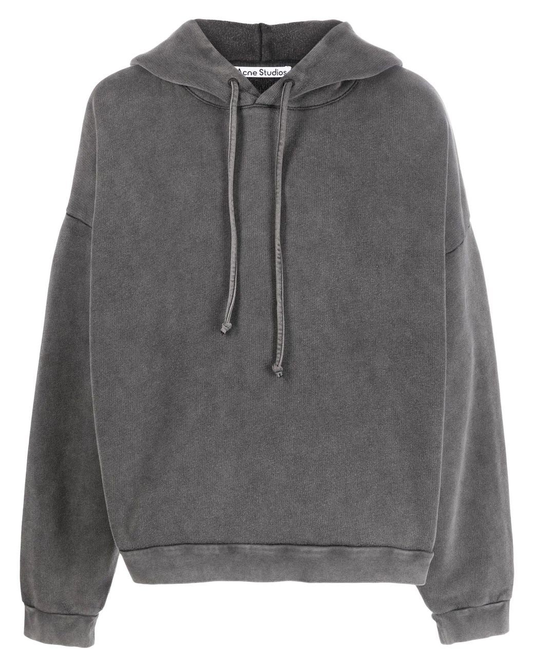 Acne Gray Logo Cotton Hoodie for men