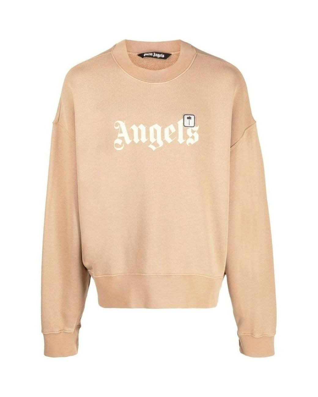 Palm Angels Natural Bold Angels Logo Sweatshirt for men
