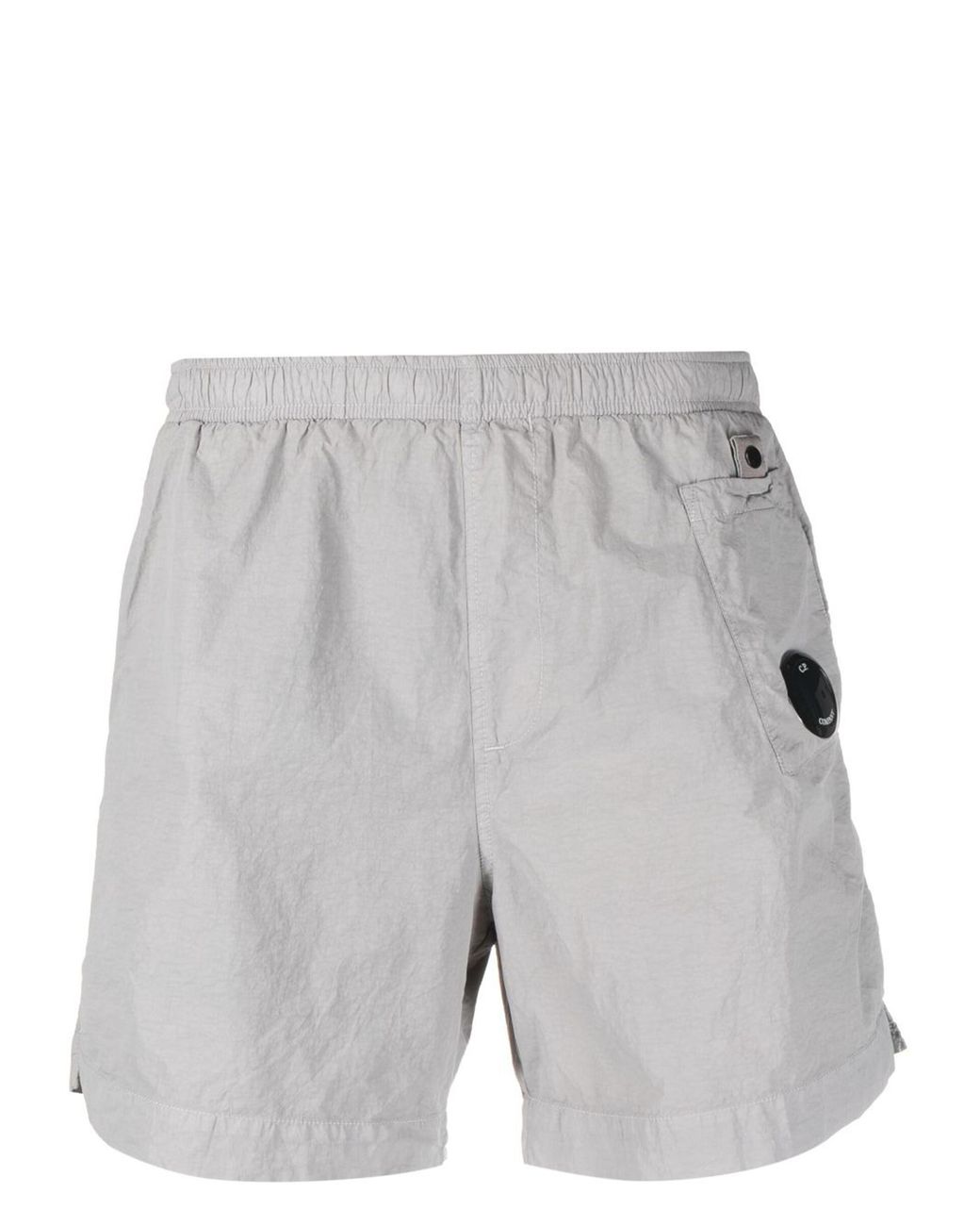 C P Company Gray Utility Swim Pocket Lens Detail Swimshorts for men