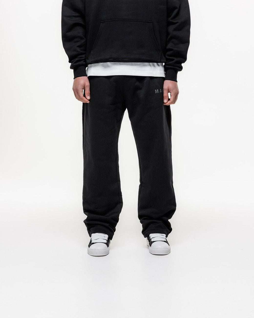 Magrit Black Core Puff Printed Joggers for men