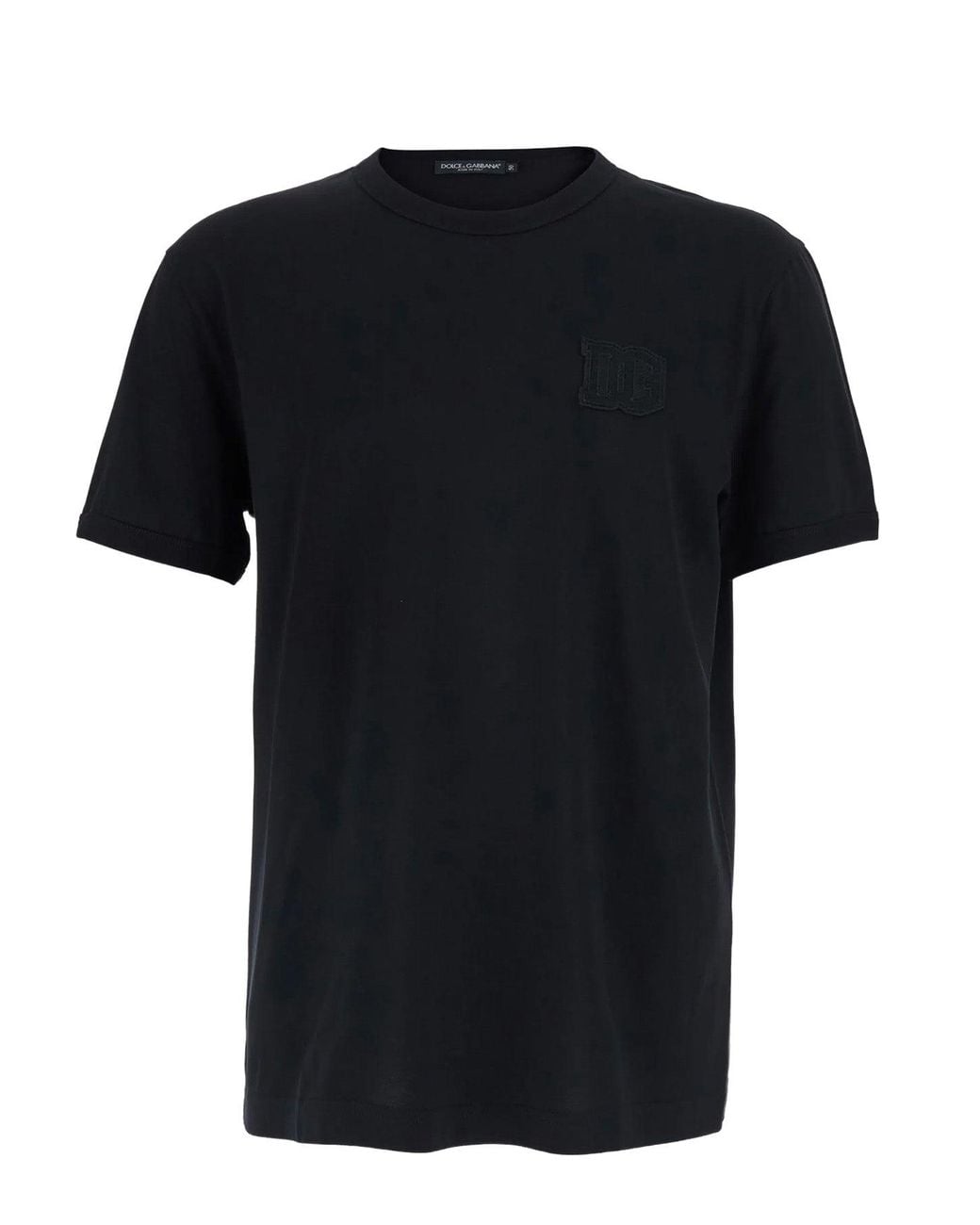 Dolce & Gabbana Black Logo Patch T-Shirt for men