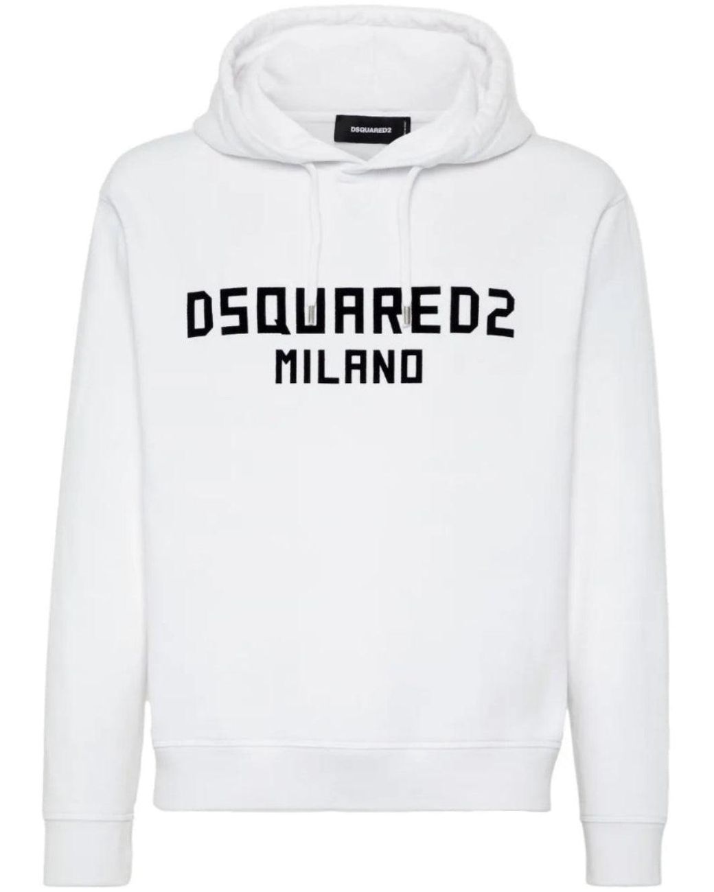 DSquared² White Cool Fit Milano Logo Hoodie for men