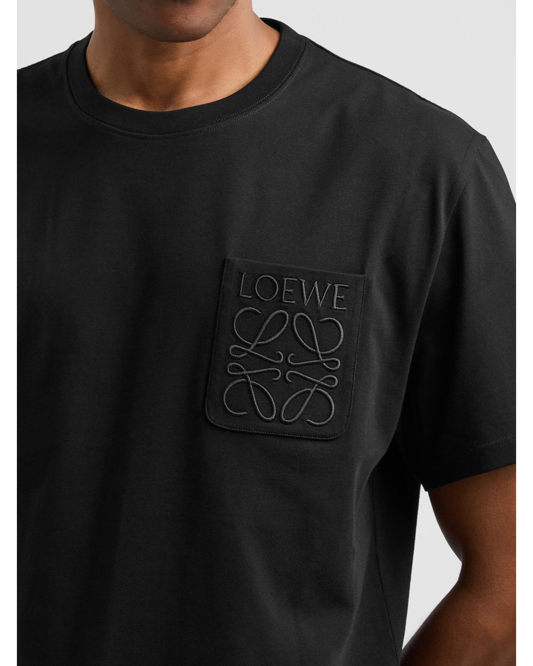 Loewe Black Embroidered Pocket T-Shirt for men
