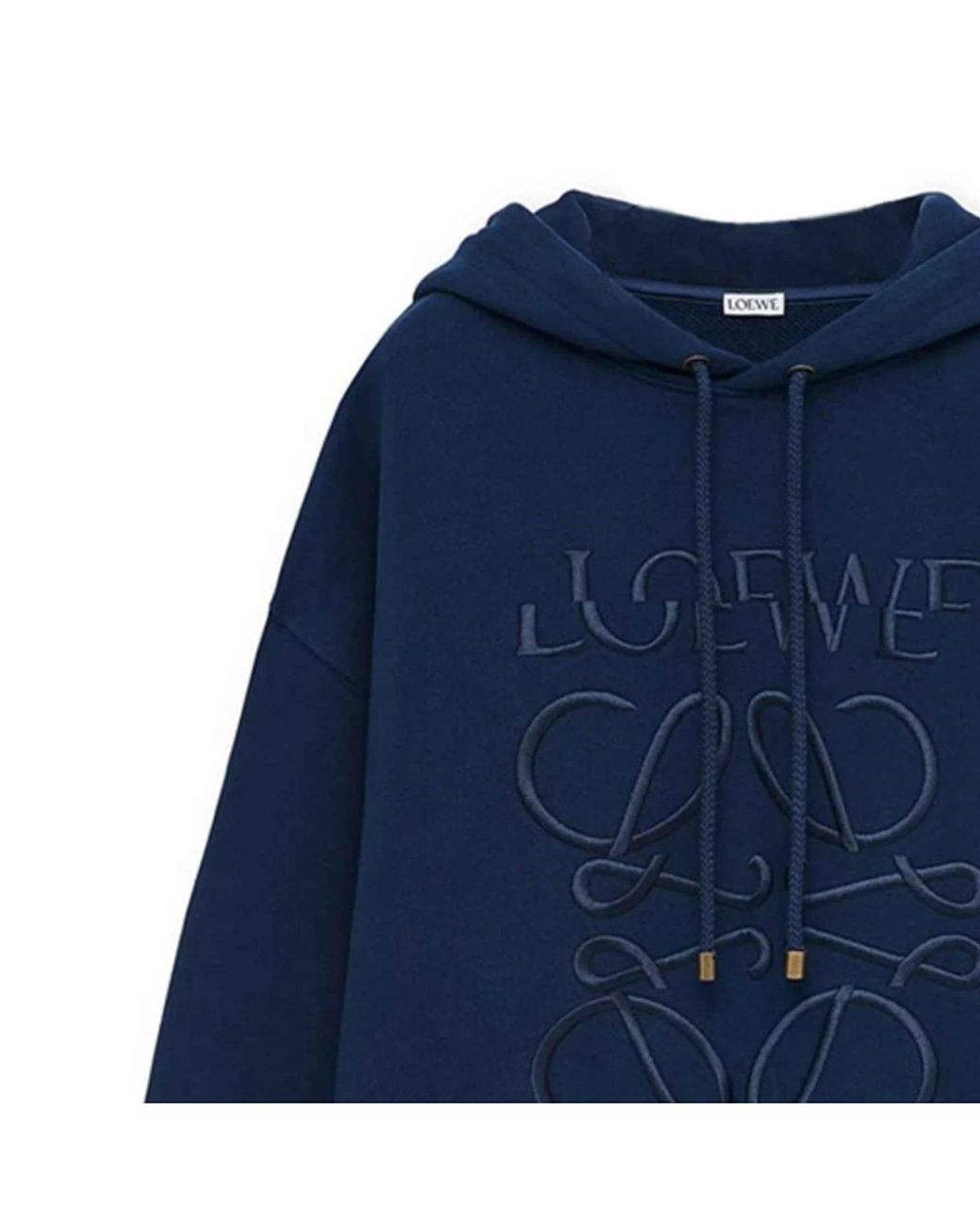 Loewe Split Logo Relaxed Fit Hoodie in Blue for Men | Lyst