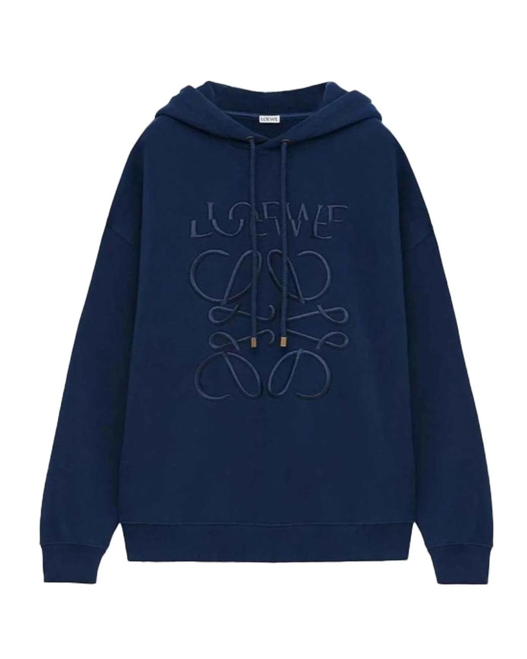 LOEWE セール★ RELAXED FIT HOODIE★RIVIERA BLUE Loewe Men's Anagram Patch Pocket Hoodie in Riviera Blue Loewe