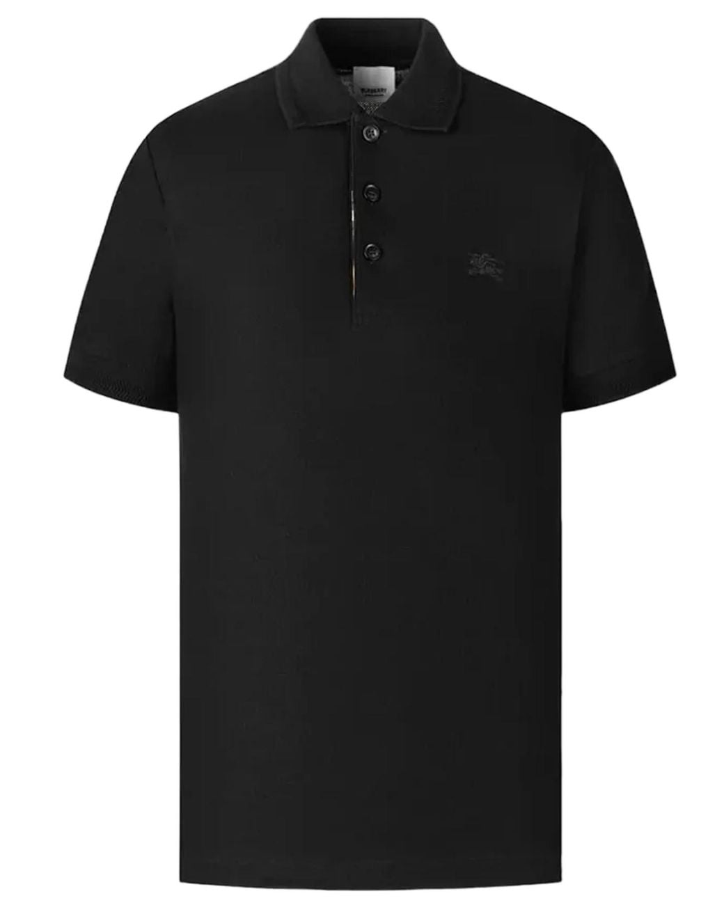 Burberry Black Branded Eddie Circle Logo Polo Shirt for men