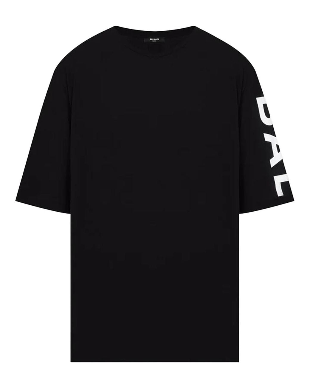 Balmain Black Side Print Logo Oversized T-Shirt for men