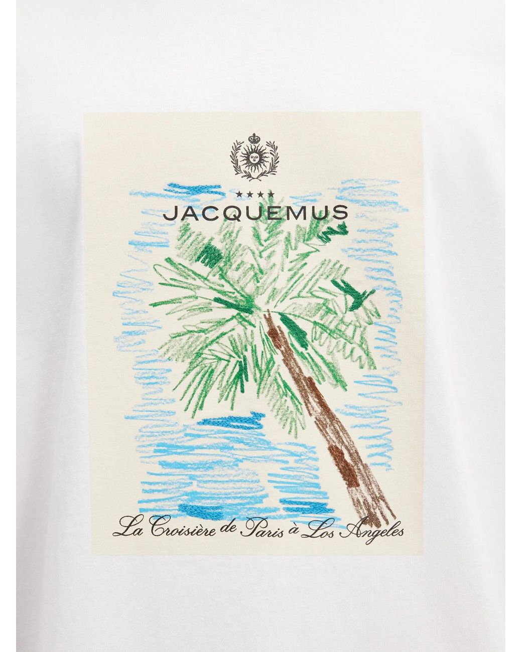 Jacquemus White Le T-Shirt Arty Hotel, Round Neck, Short Sleeves, 100% Cotton, Size: Small for men