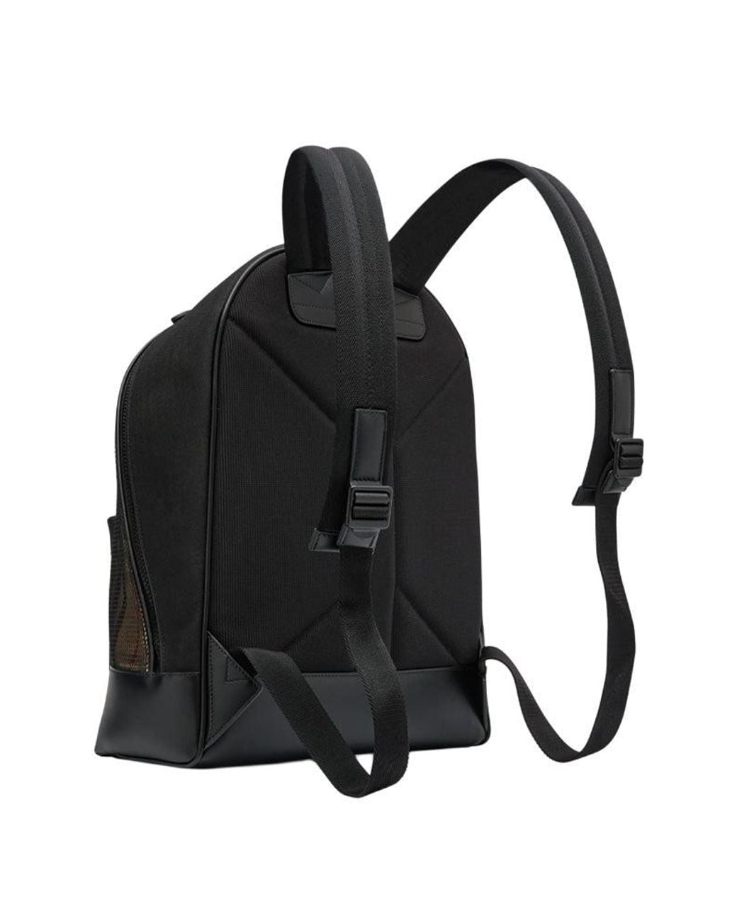 Burberry Black Mesh Checkered Backpack for men