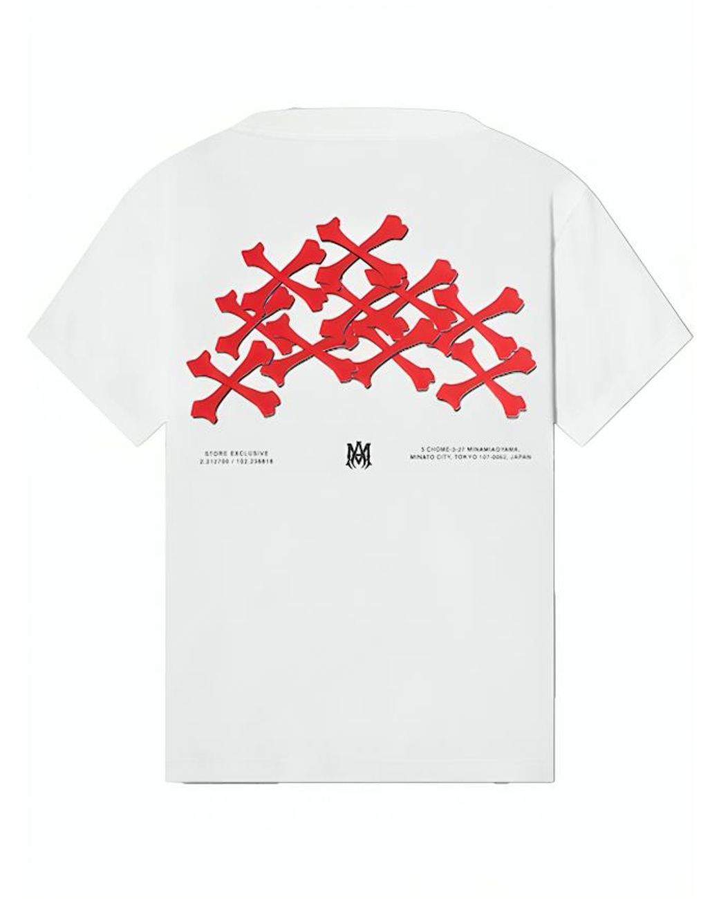 Amiri Tokyo Stacked Bones Printed T-Shirt in White for Men