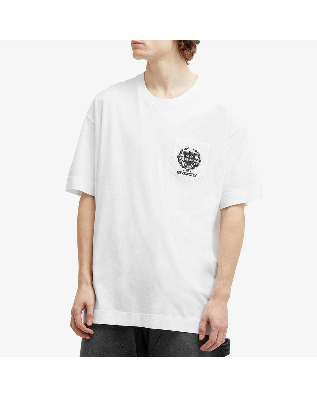 Givenchy White Crest Logo T-Shirt for men