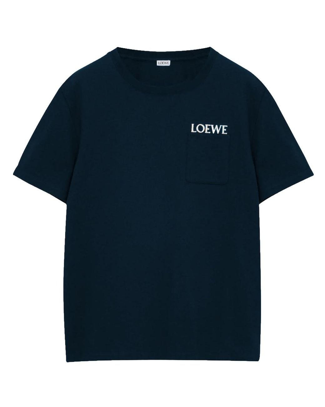 Loewe Blue Pocket Embroidered Logo T-Shirt for men