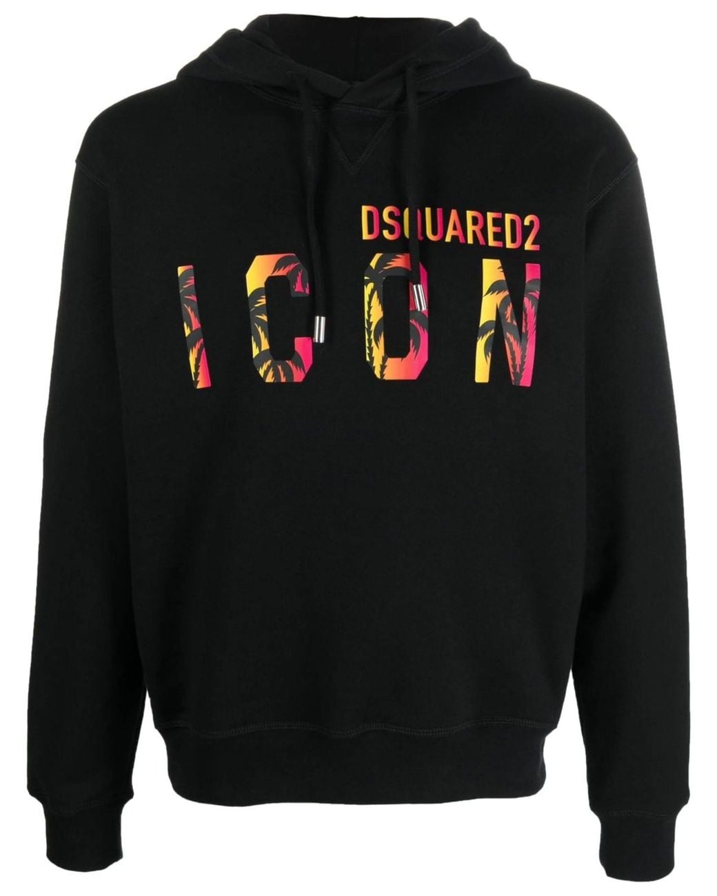 DSquared² Black Icon-Print Hooded Sweatshirt for men