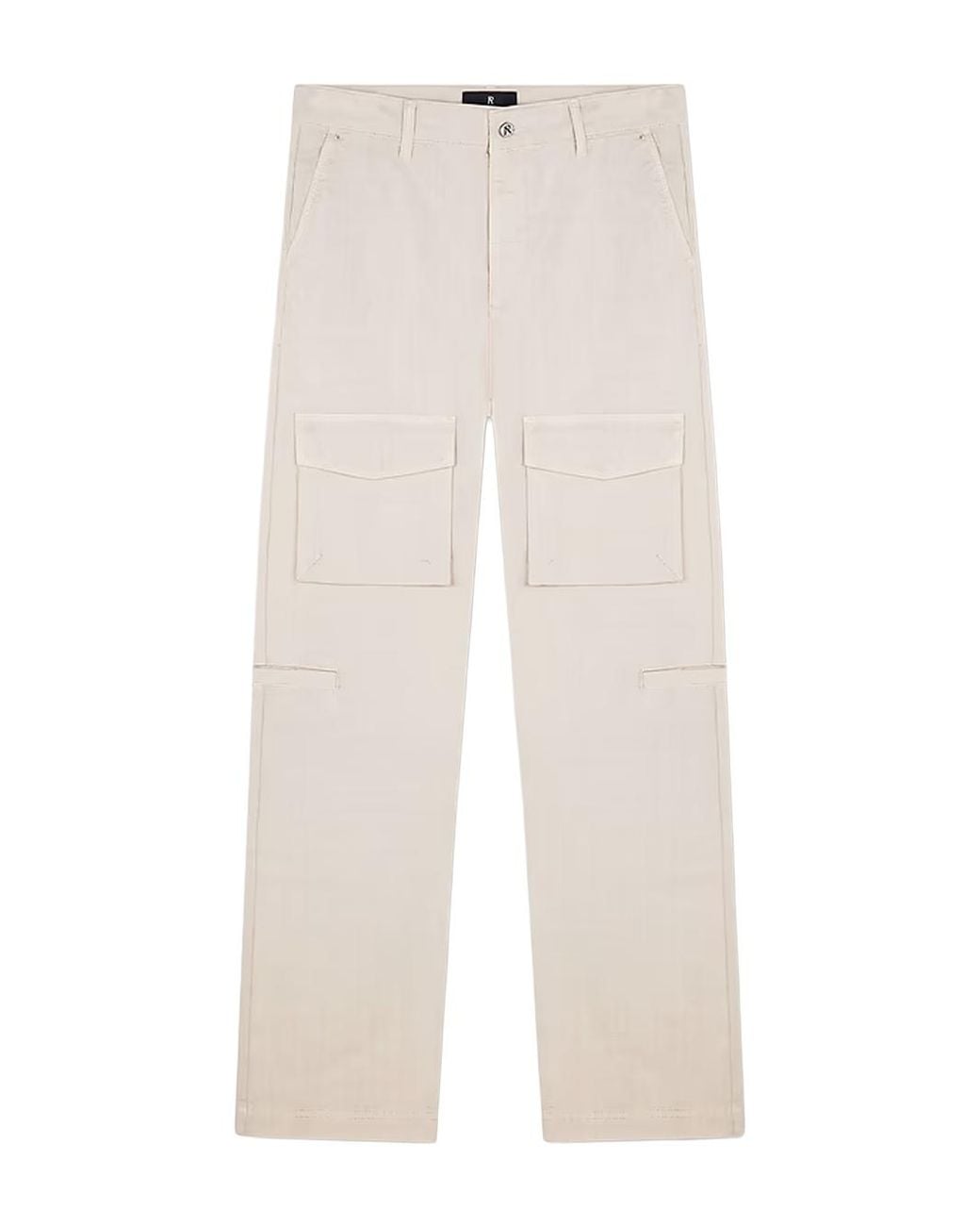 Represent White Front Pocket Cargo Trousers for men