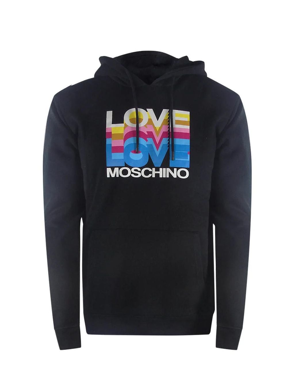 Love Moschino Blue Multi Logo Hoodie for men