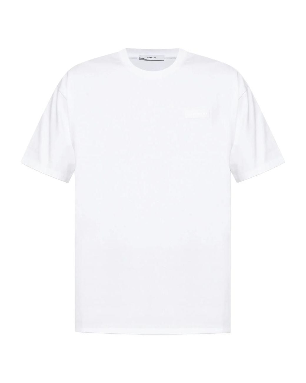 Givenchy White Logo Patch T-Shirt for men