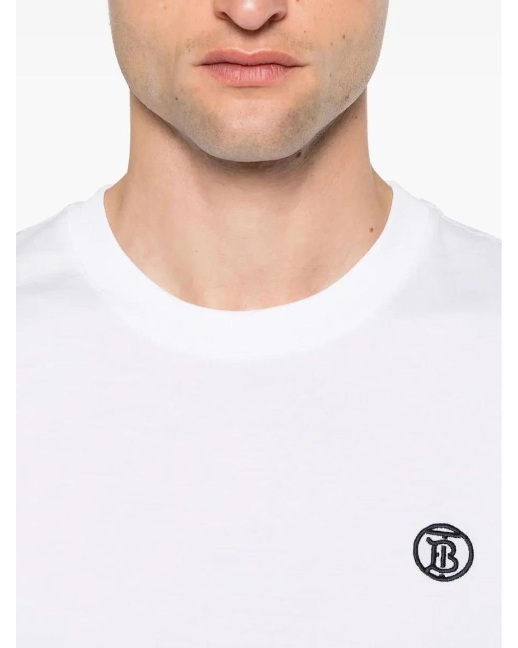 Burberry White Parker Tb Circle Logo T-Shirt for men