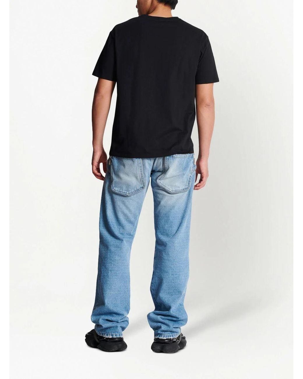 Balmain Black Draped T-Shirt for men