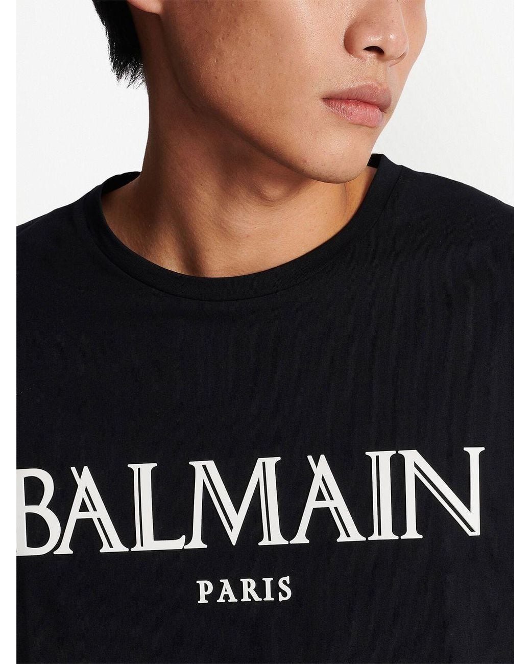 Balmain Black Draped T-Shirt for men