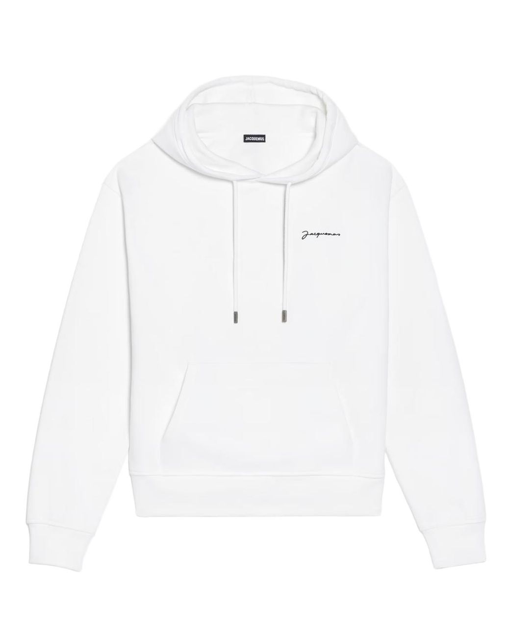 Jacquemus White Signature Embroidered Logo Hoodie for men