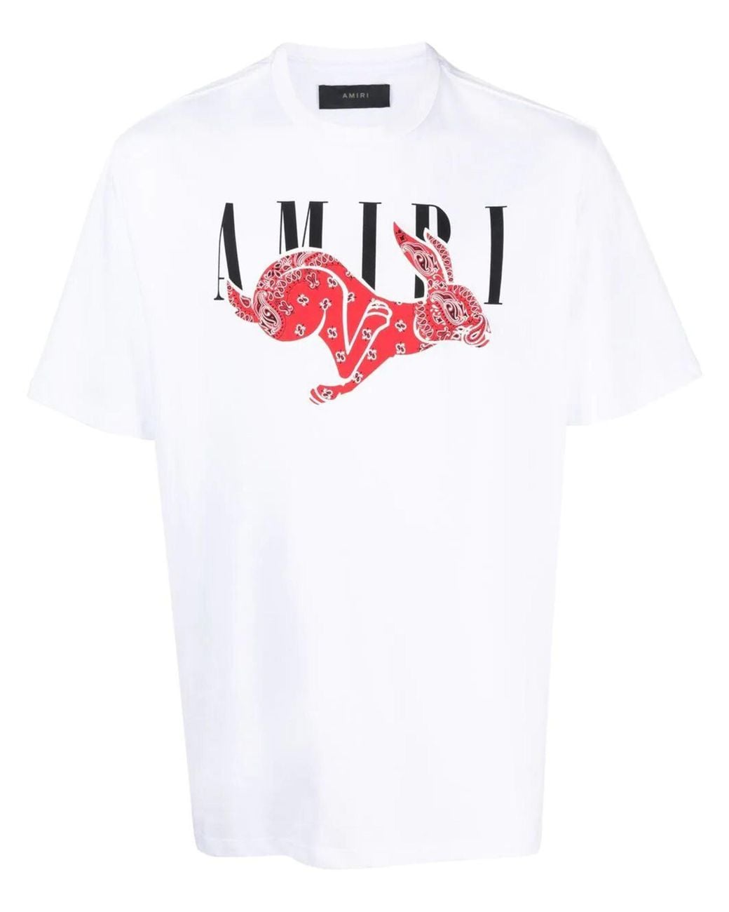 Amiri White Cny Bandana Rabbit Print T-Shirt for men